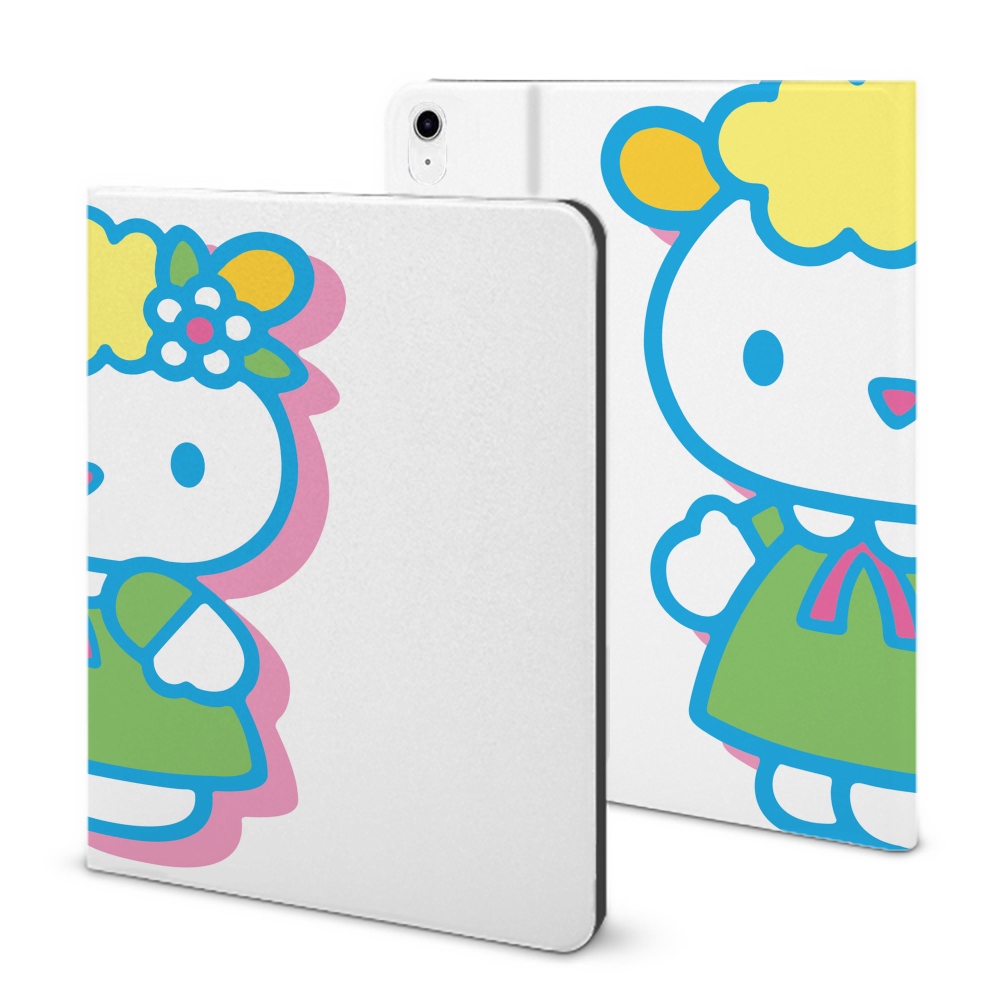 （画像用） Hello Kitty ハローキティ IPad ケース ブック型 PUレザー TPU 耐衝撃 軽量 薄型 ペン収納なし 全面保護 IPad 各モデル対応
